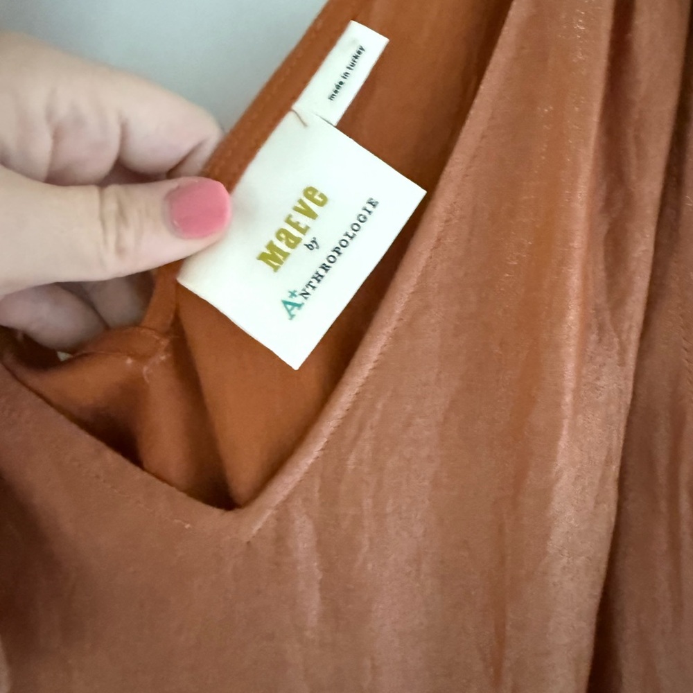 Anthropologie Maeve Soraya Shimmer Tiered Maxi Dress in Orange - Picture 4 of 4